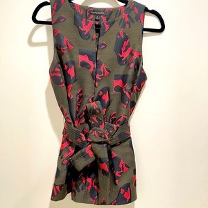 NWOT Banana Republic Belted Brocade Tent Top Small